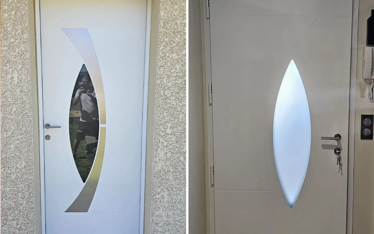 Fourniture et pose de porte d'entrée en pvc dans le Puy-de-Dôme avec aj menuiserie